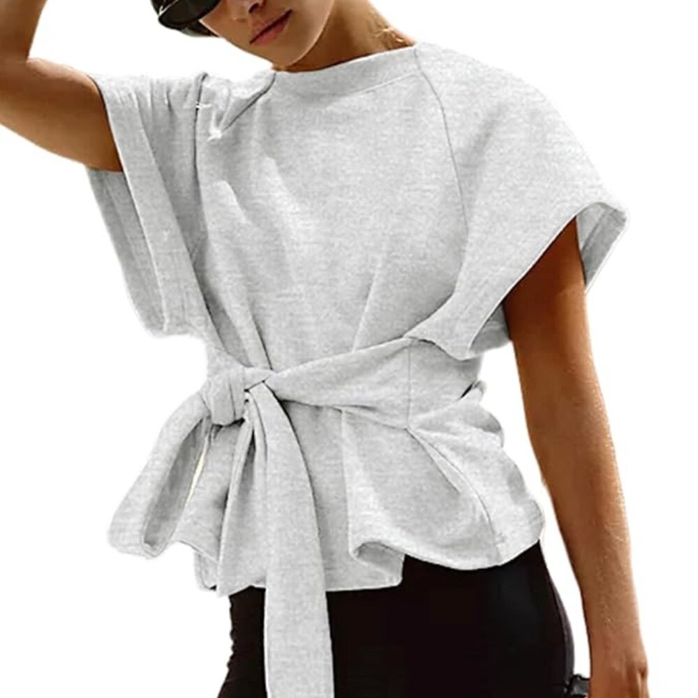 Tie-Front Sweatshirt Tee